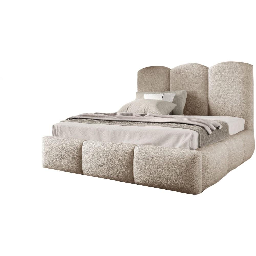 POLSTERBETT Bero, 200x200, Bouclé-Stoff, Beige - Beige, Textil (200/200cm) - Beautysofa