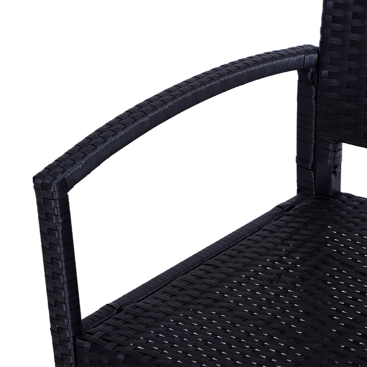 GARTENBANK für 2 Personen, bis 240 kg Belastbar, Schwarz, 122 x 60 x 85cm - Schwarz, Kunststoff (60/85/122cm) - Outsunny