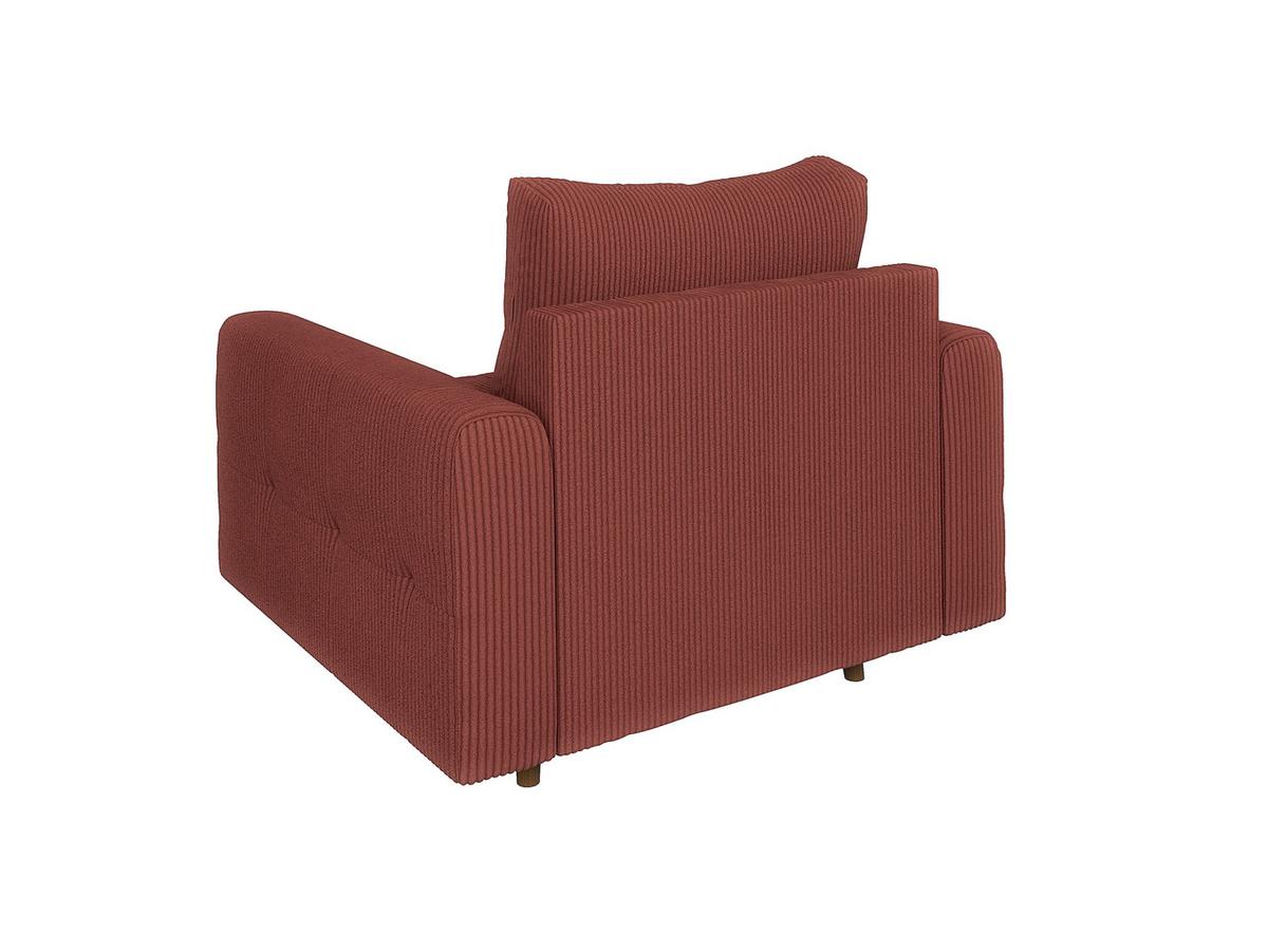 SITZGARNITUR 3+1 Alma Terrakotta Cord - Terracotta/Braun, Holz/Textil (210/81/93cm) - S-Style Möbel