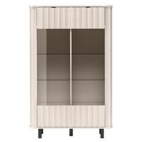 VITRINE Novado Kaschmirgrau 65 cm - Taupe/Schwarz, Holzwerkstoff/Metall (65.3/200/40.5cm) - Selsey