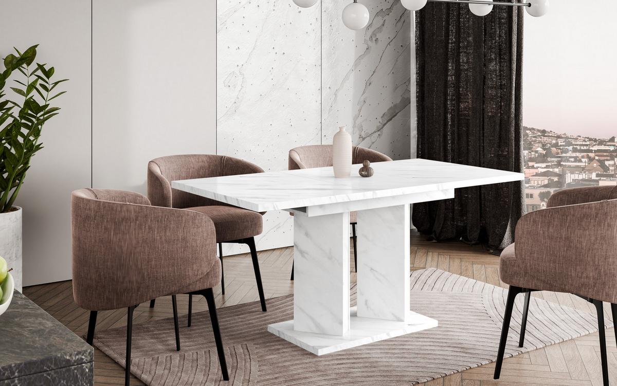 ESSTISCH BELTRA Ausziehbar 120 - 160 / 80 x 76 cm - Hellgrau/Weiß, Holz (120/80/76cm) - MASSENO