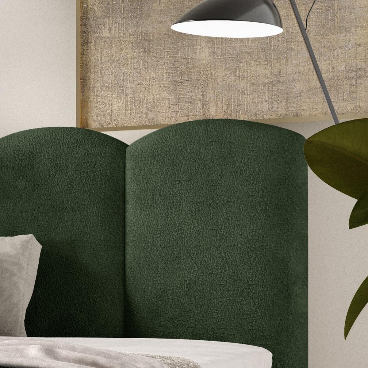 POLSTERBETT Bero, 200x200, Bouclé-Stoff, Dunkelgrün - Dunkelgrün, Textil (200/200cm) - Beautysofa