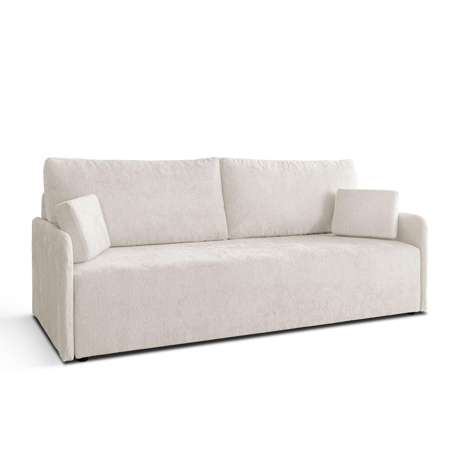 SOFA NUBO mit Schlaffunktion und Bettkasten Harmony 01 - Beige, Textil (205/91/86cm) - Lookway