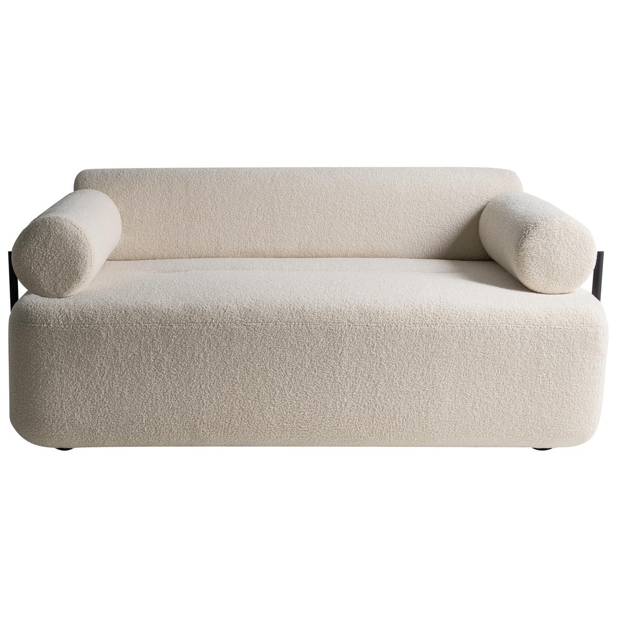 2-SITZER-SOFA Bouclé Cremeweiß Elva - Creme, Textil (170/74/100cm) - Beliani