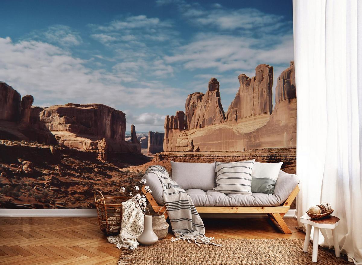 FOTOTAPETE Schlucht Natur Beige 350x250 cm - Multicolor, Papier (350/250cm) - Wallarena