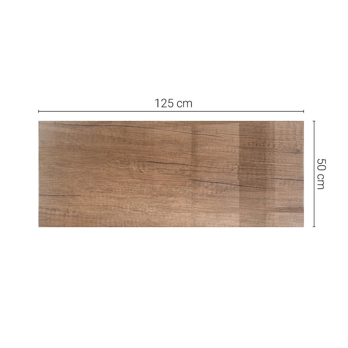 TISCHPLATTE 125x50 cm Natürliche Holzmaserung - Braun, Glas (0.4/125/50cm) - TULUP