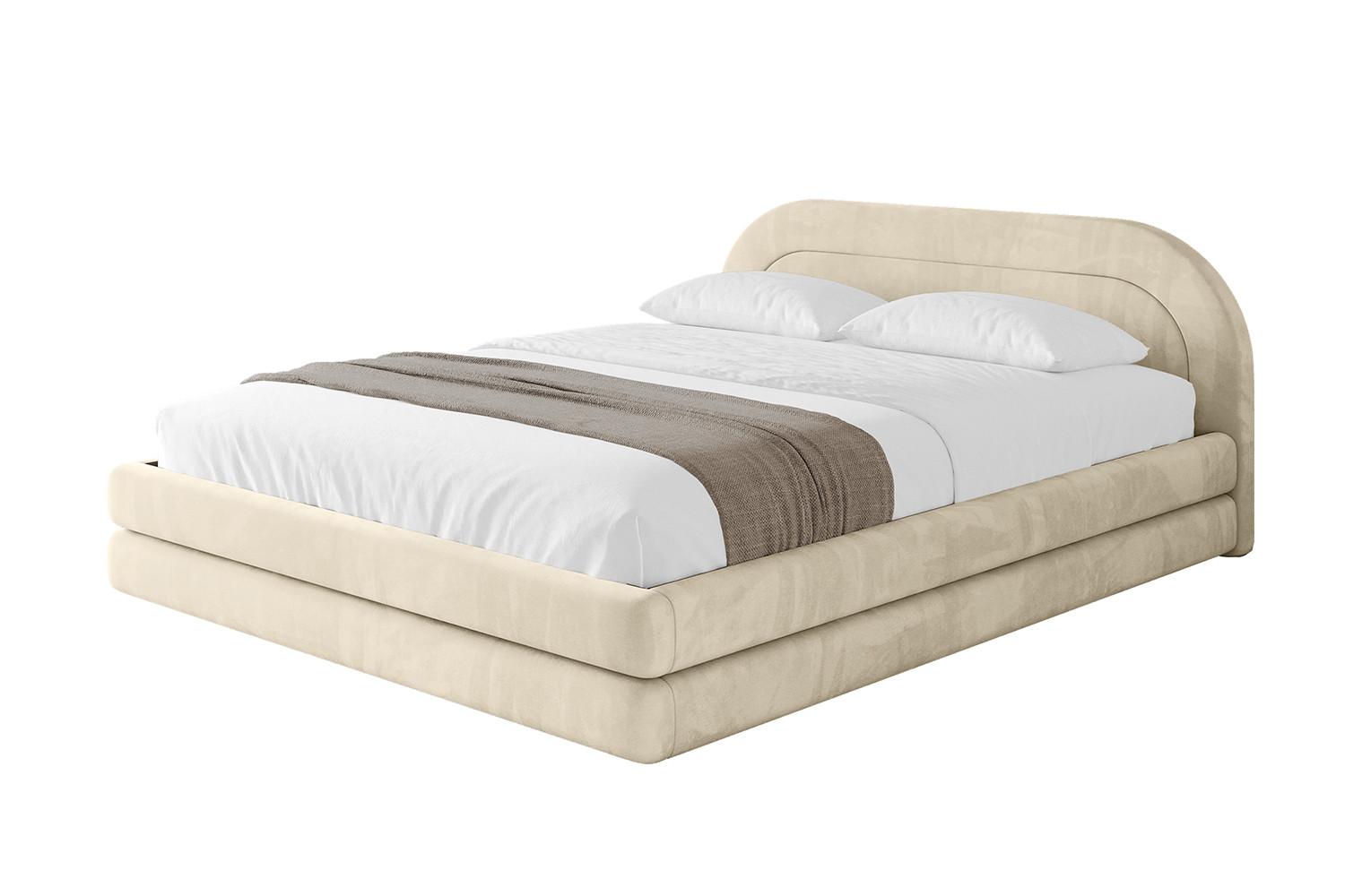 POLSTERBETT mit Bettkasten und Lattenrost, Boxbett ohne Matratze - LERIS-v1 180x200 Beige - Ecru, Holzwerkstoff/Textil (180/200cm) - ALTDECOR