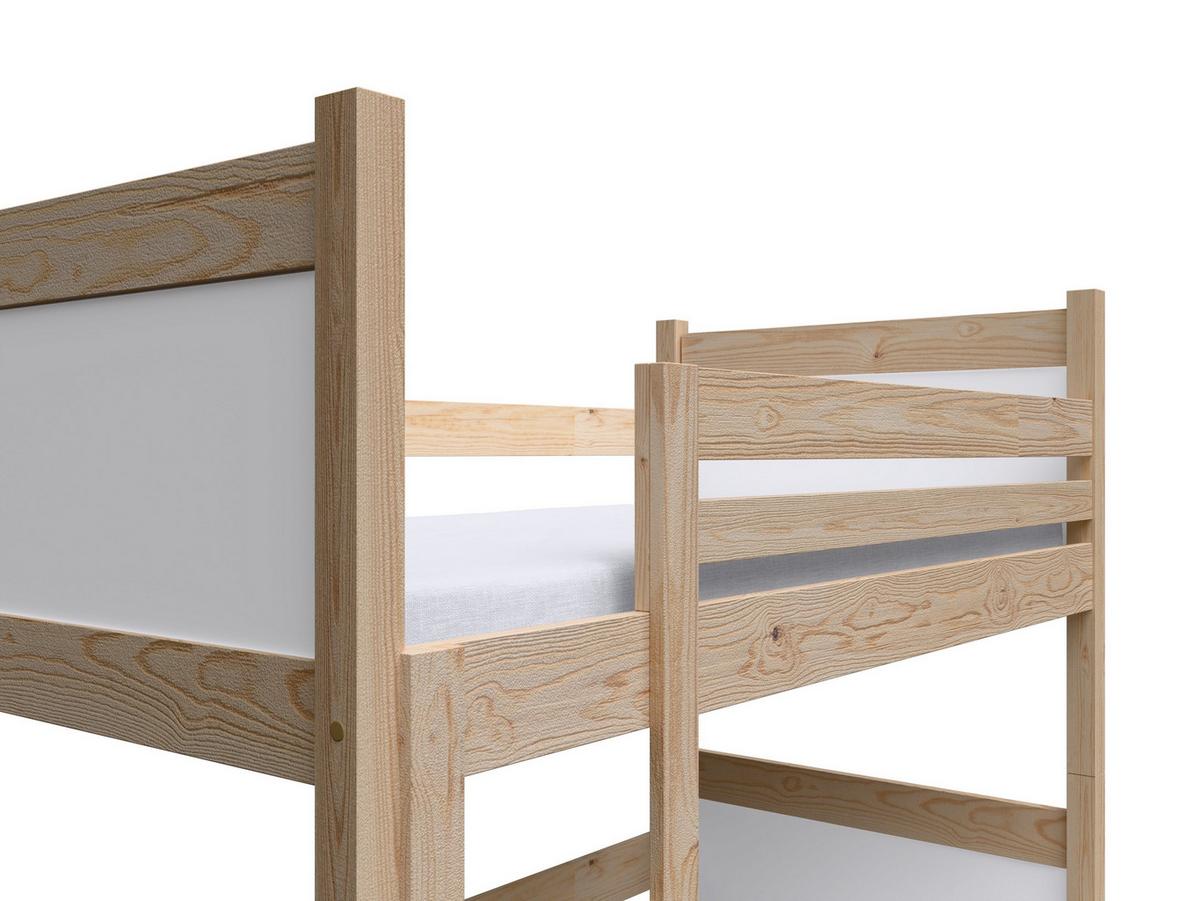 ETAGENBETT MIA mit Bettkasten 80x160 cm Kieferfarben - Weiß/Kieferfarben, Holz (80/160cm) - MASSENO