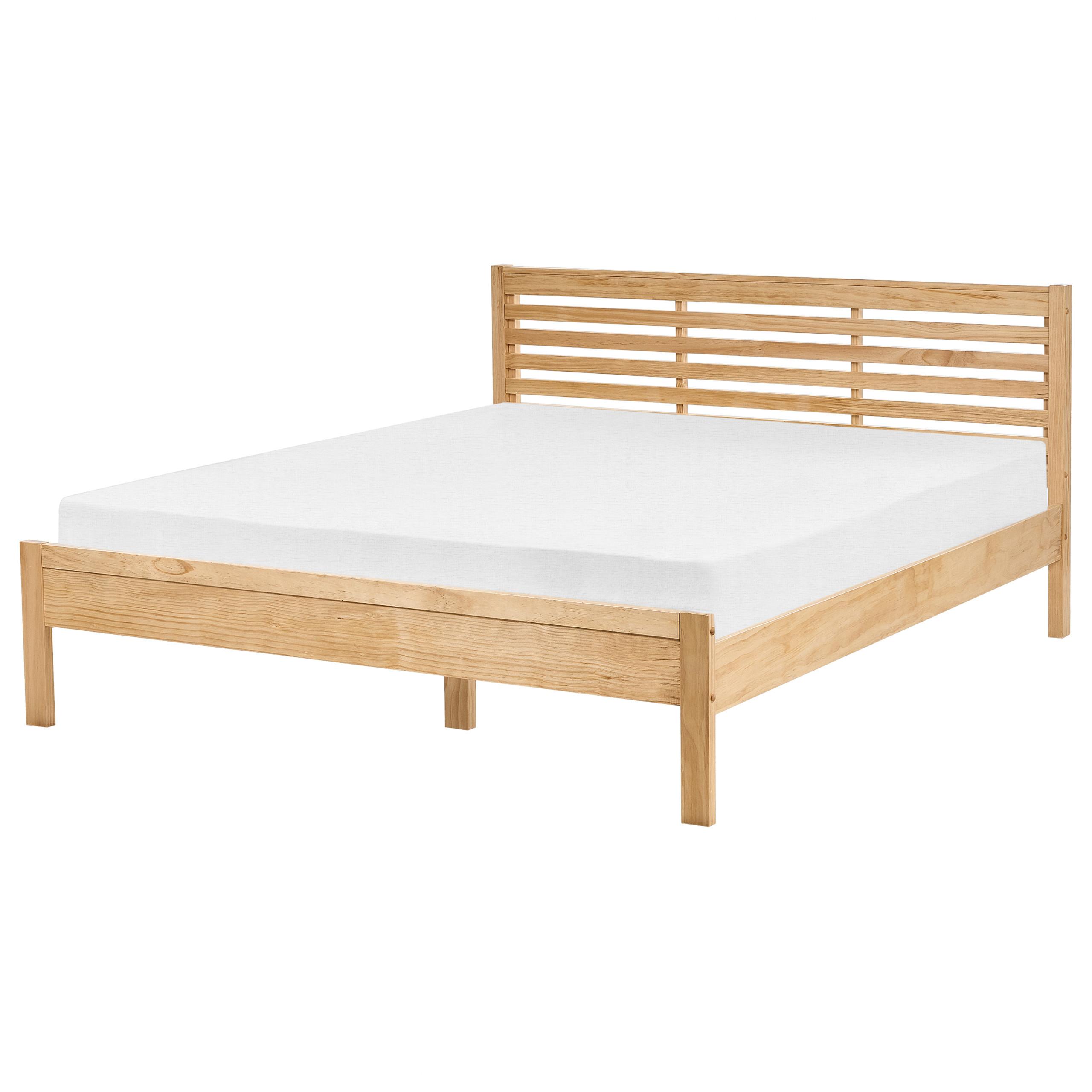 HOLZBETT 160/200cm Heller Holzfarbton Carnac - Hellbraun, Holz (160/200cm) - Beliani