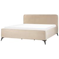 POLSTERBETT mit Lattenrost 180x200 cm Beige Valognes - Taupe, Textil (180/200cm) - Beliani