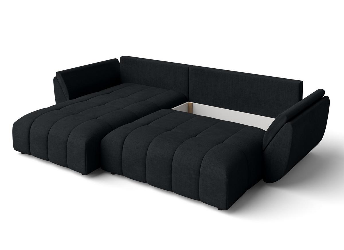 ECKSOFA L Form Verciani Schwarz 280/190/91 cm mit Schlaffunktion - Schwarz, Kunststoff/Textil (280/190cm) - AX Living