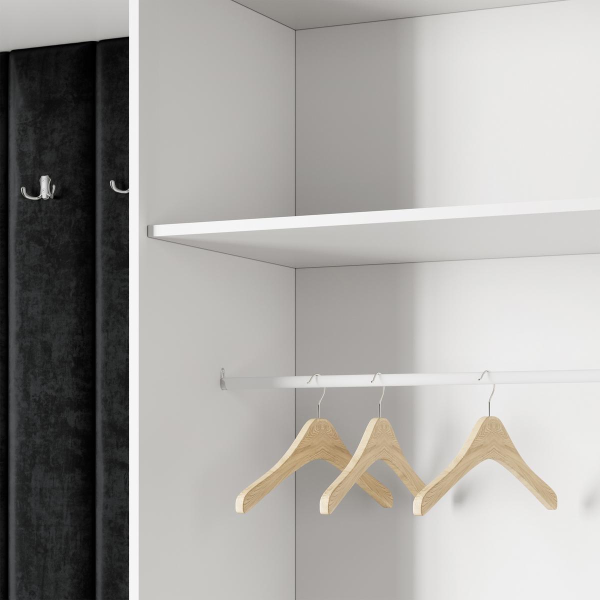 GARDEROBENSCHRANK REMA 180/240/60 cm Modern Weiß - Schwarz/Weiß, Holzwerkstoff (180/240/60cm) - MASSENO