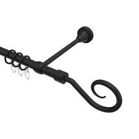 GARDINENSTANGE Primus Allegra 180 cm, 1-läufig, 16 mm Ø Schwarz - Schwarz, Metall (180cm) - INTERDECO