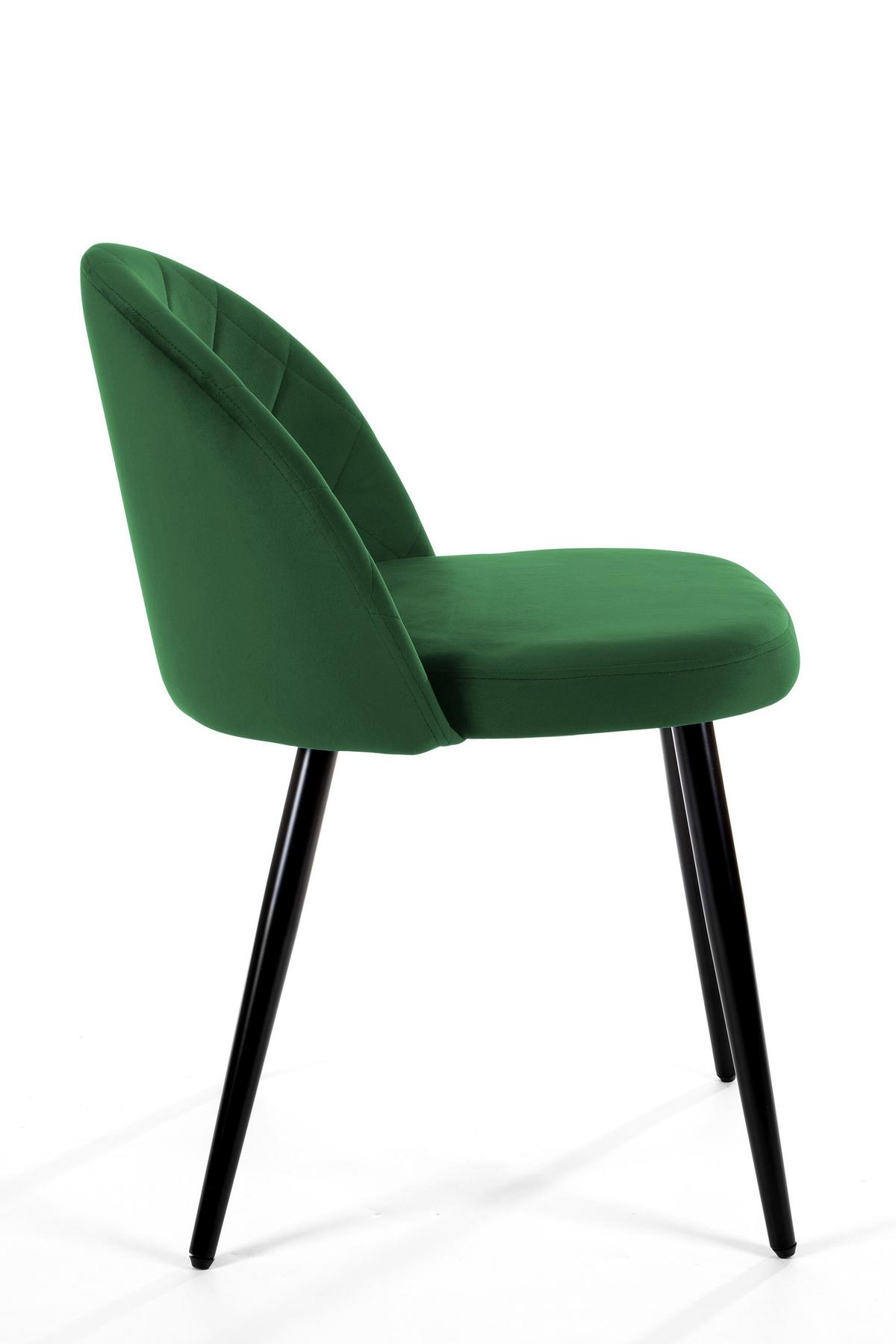POLSTERSTUHL 4er Set, Metallbeine Grün 50/77/46 - Grün, Textil (54/76/57cm) - RAUMHIRSCH FURNITURE