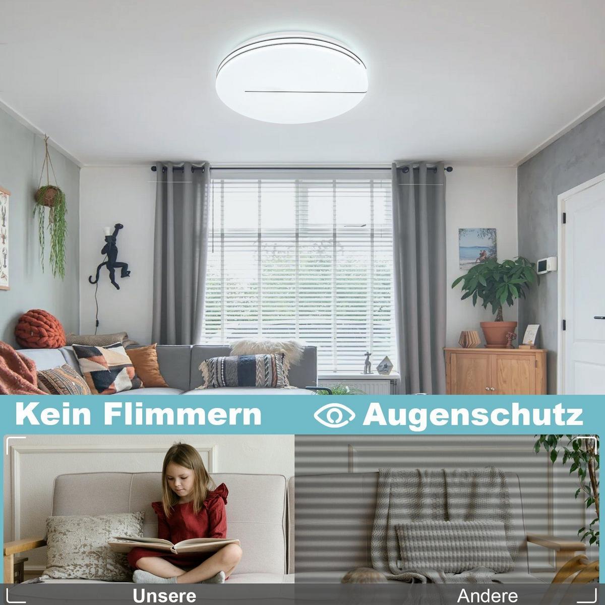 LED-DECKENLEUCHTE Sternenschwert 40 cm - Weiß, Kunststoff (40/40/6cm) - Nettlife