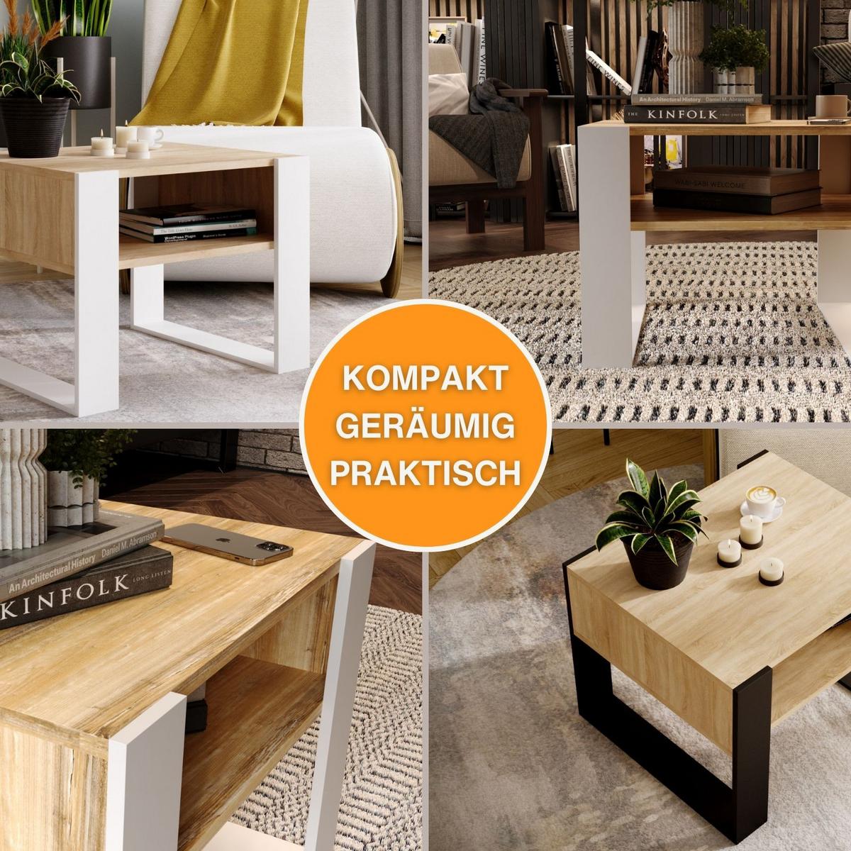 COUCHTISCH Karo65 65/45/53,6 - Schwarz/Braun, Holzwerkstoff (53.6/65/45cm) - RAUMHIRSCH FURNITURE