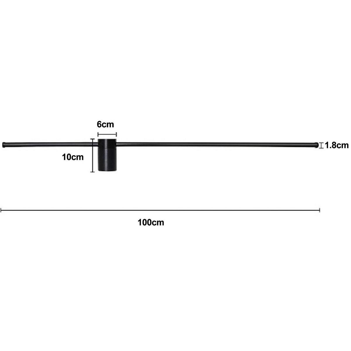 LED-WANDLEUCHTE Luminol 100/6/10 cm - Schwarz, Metall (6/10/100cm) - ZMH