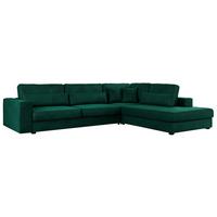 ECKSOFA Savona Dunkelgrün Velvet - rechts - Dunkelgrün/Schwarz, Kunststoff/Textil (249/316cm) - MKS