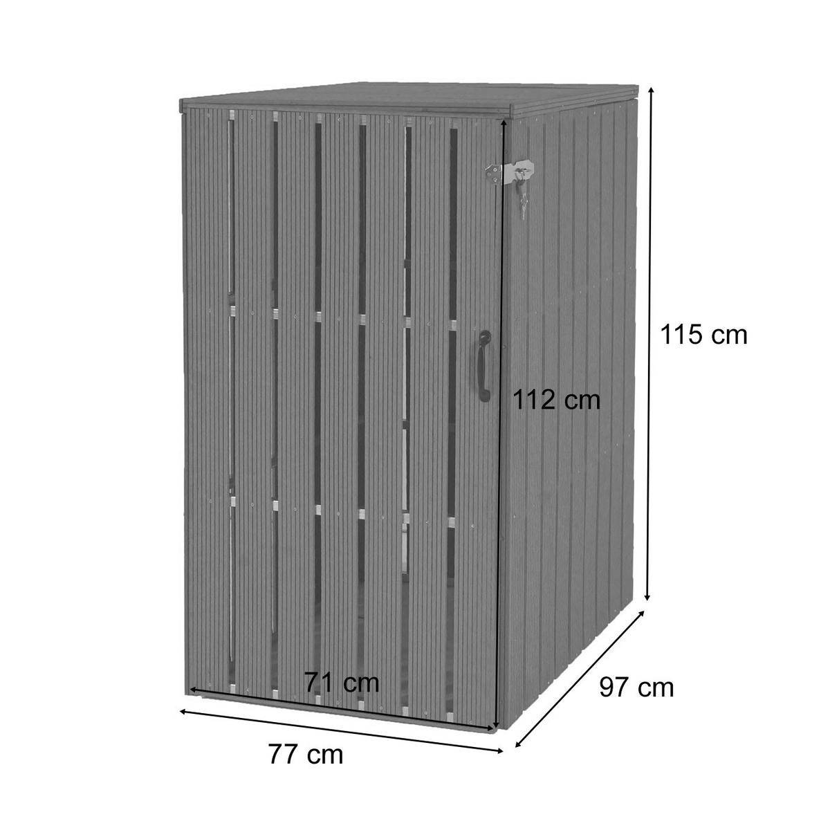 1-/2ER WPC-MÜLLTONNENVERKLEIDUNG Braun - Braun, Metall (77/115/97cm) - MCW