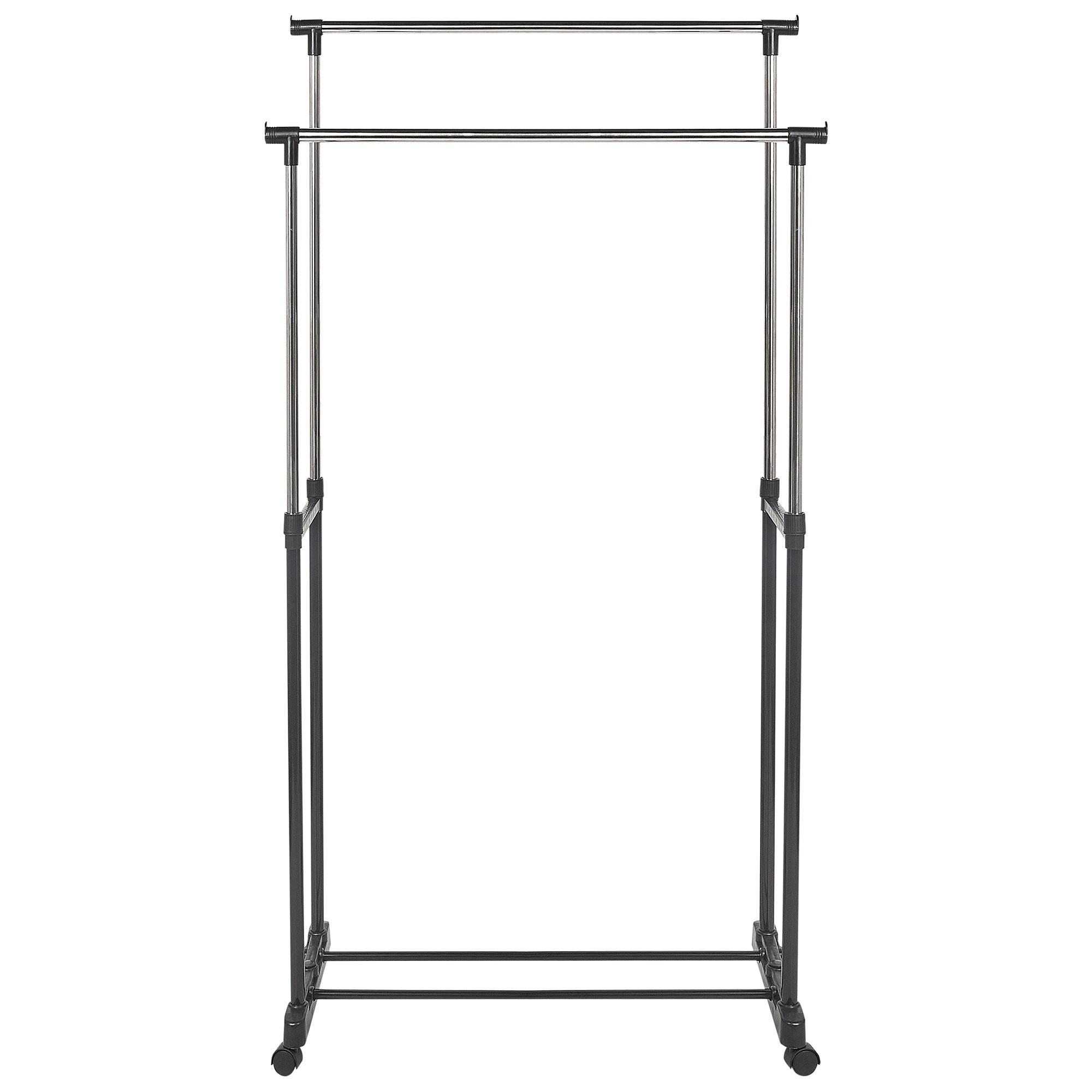 KLEIDERSTÄNDER Metall schwarz/silber 160 cm Gilmer - Silberfarben/Schwarz, Metall (75/160/42cm) - Beliani