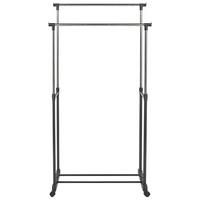 KLEIDERSTÄNDER Metall schwarz/silber 160 cm Gilmer - Silberfarben/Schwarz, Metall (75/160/42cm) - Beliani