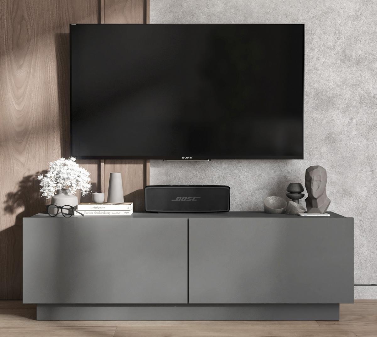 TV-SCHRANK Enjoy Grau matt Loft 120 cm - Grau, Holzwerkstoff (120/37/35cm) - Meble Lindner