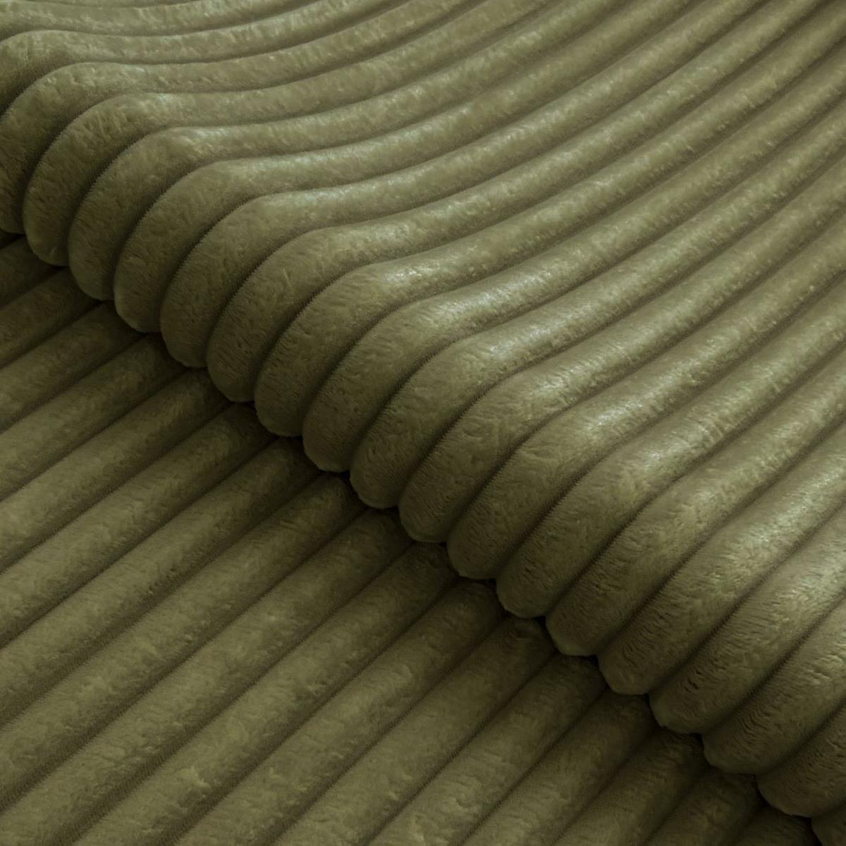 ECKSOFA mit Schlaffunktion und Bettkasten Bonnie aus Olive Cord-Stoff mit verstellbaren Kopfstützen und Armlehne - Ottomane links - Schwarz/Hellgrün, Holz/Textil (275/210cm) - S-Style Möbel