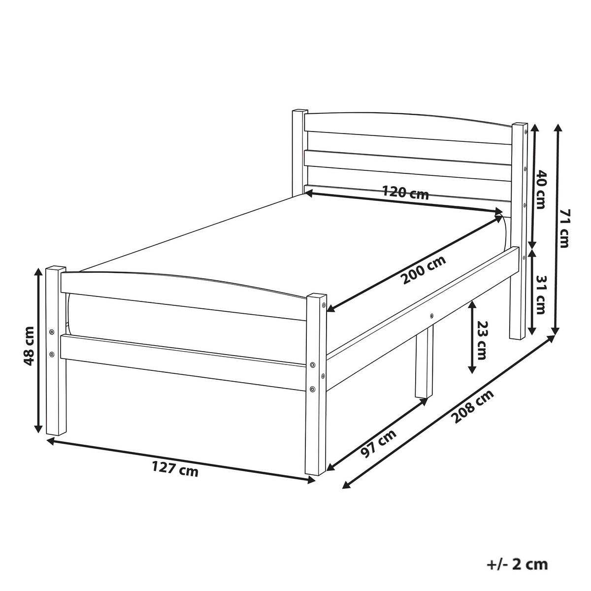 BETT mit Lattenrost 120/200 Kiefernholz Hellbraun Echallon - Hellbraun/Braun, Holz (120/200cm) - Beliani