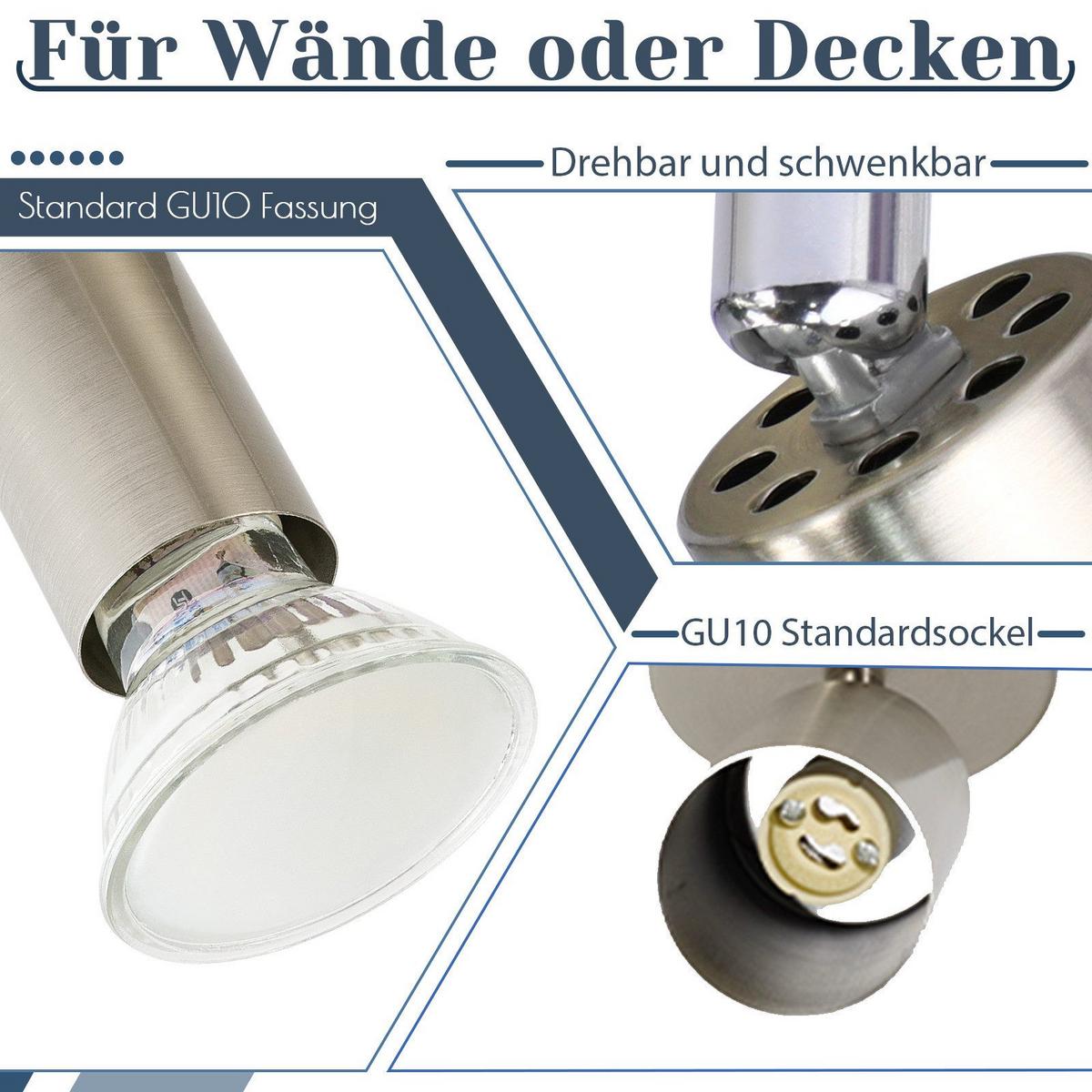 DECKENSTRAHLER Windsheim 2-flammig 12/12/10.4 cm - Silberfarben, Metall (12/12/10.4cm) - Nettlife