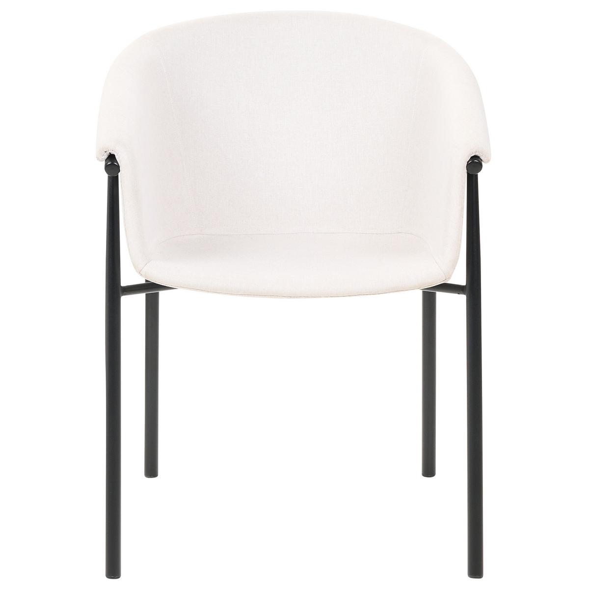 ESSZIMMERSTUHL 2er-Set Polyester Beige Ames - Beige, Textil/Metall (57/80/56cm) - Beliani