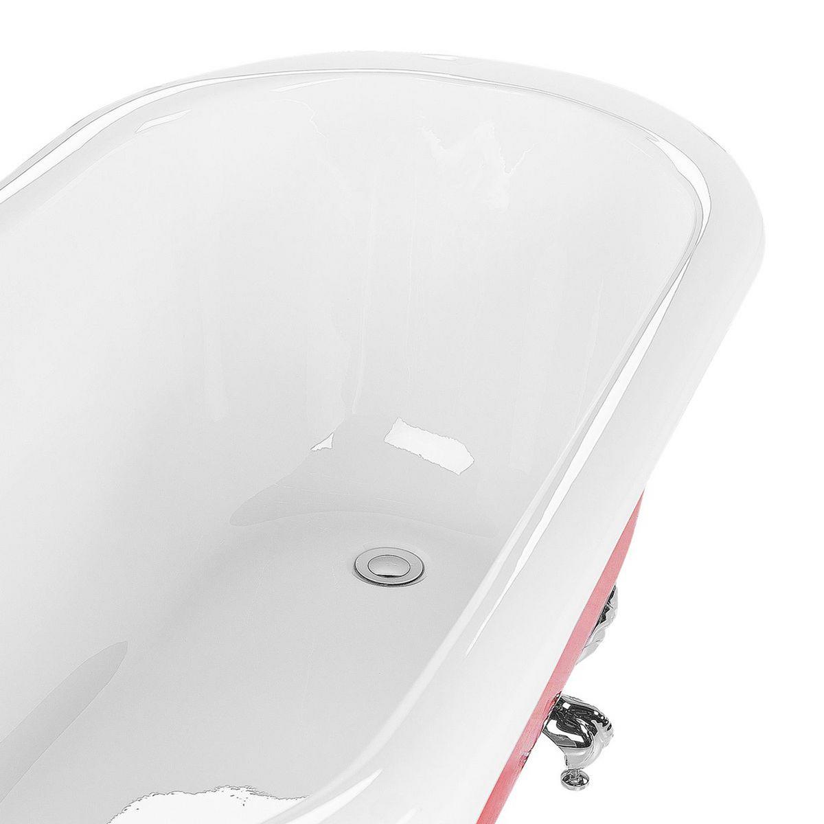 BADEWANNE FREISTEHEND 77x153x74 cm rot Cayman - Rot, Kunststoff (77/74/153cm) - Beliani