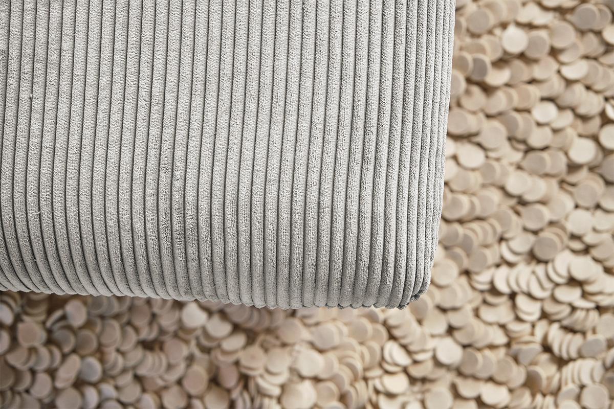 LONGSEAT CHAMRE Hellgrau Cord - Hellgrau/Schwarz, Textil/Metall (130/95/160cm) - KAWOLA