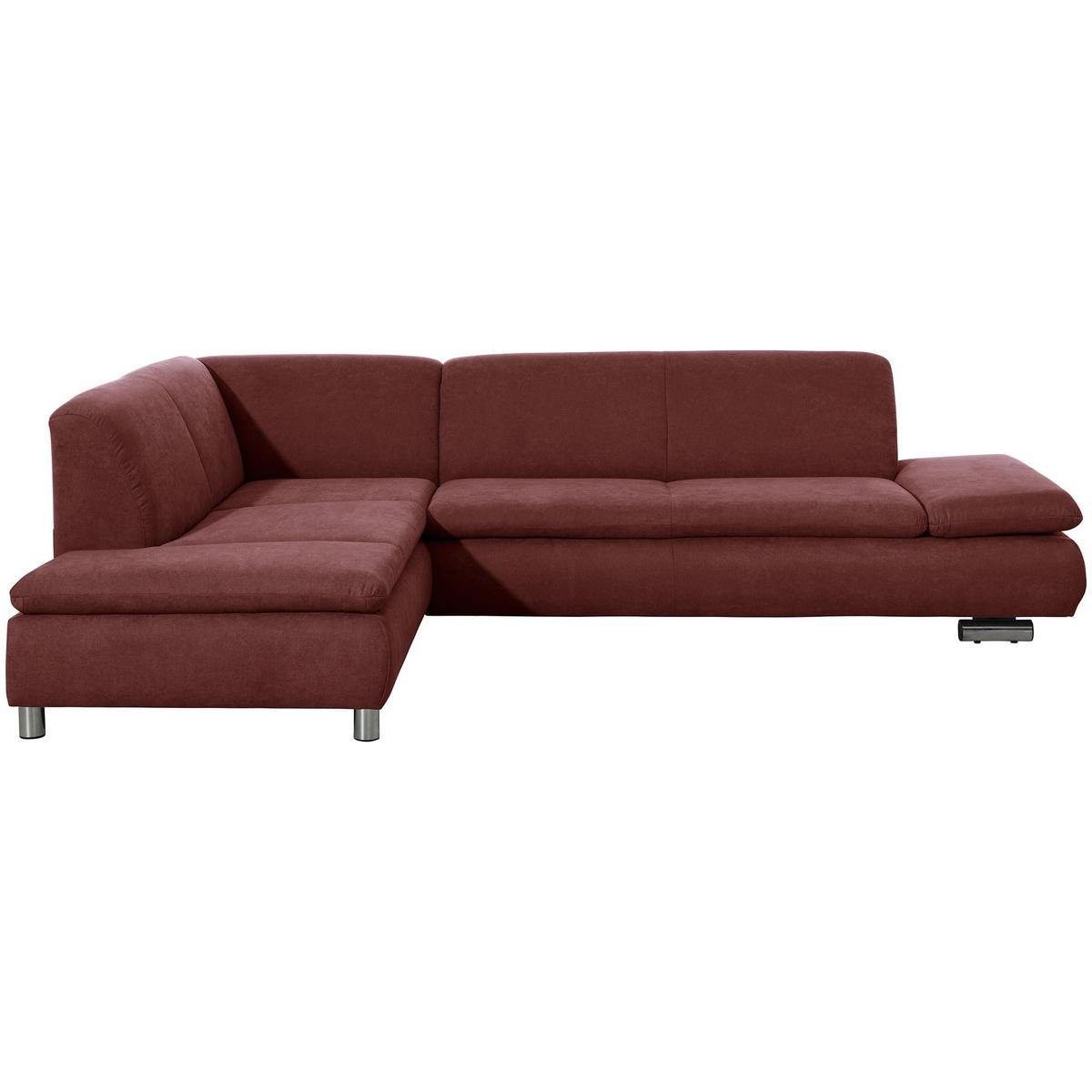 ECKSOFA mit Ottomane links Kaye Flachgewebe rot - Rot, Kunststoff (190/270cm) - 58aufmkessel