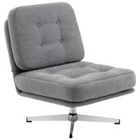 LOUNGESESSEL aus Polyester Hellgrau - Silberfarben/Hellgrau, Textil/Metall (70/84/87cm) - HOMCOM