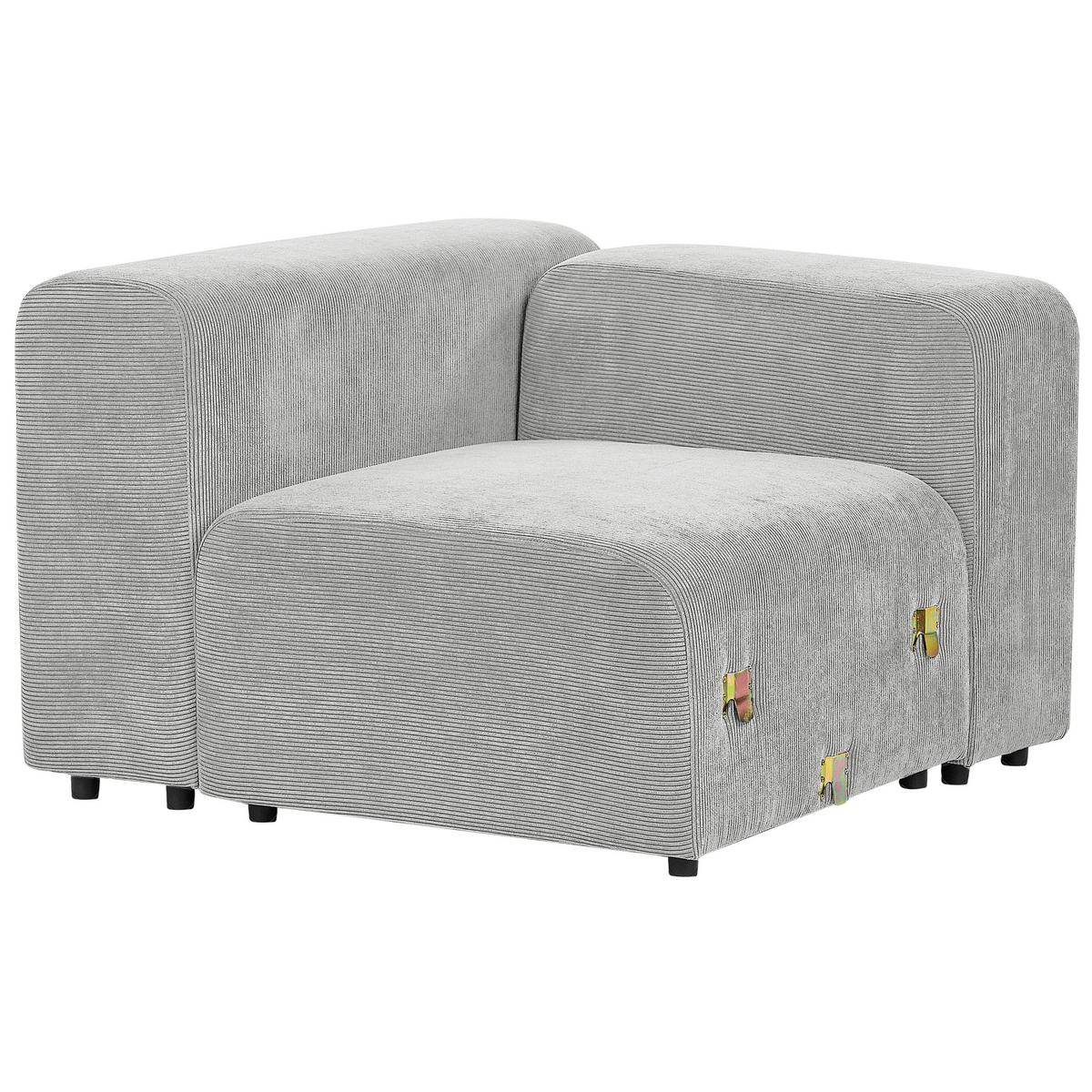 2-SITZER-SOFA Cord grau Falsterbo - Grau, Textil (204/70/105cm) - Beliani