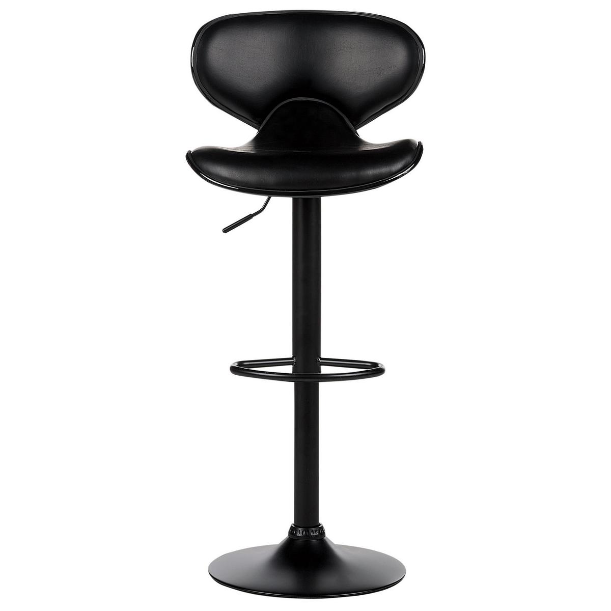 BARHOCKER 2er-Set Kunstleder schwarz höhenverstellbar Conway - Schwarz, Kunststoff (46/87/50cm) - Beliani
