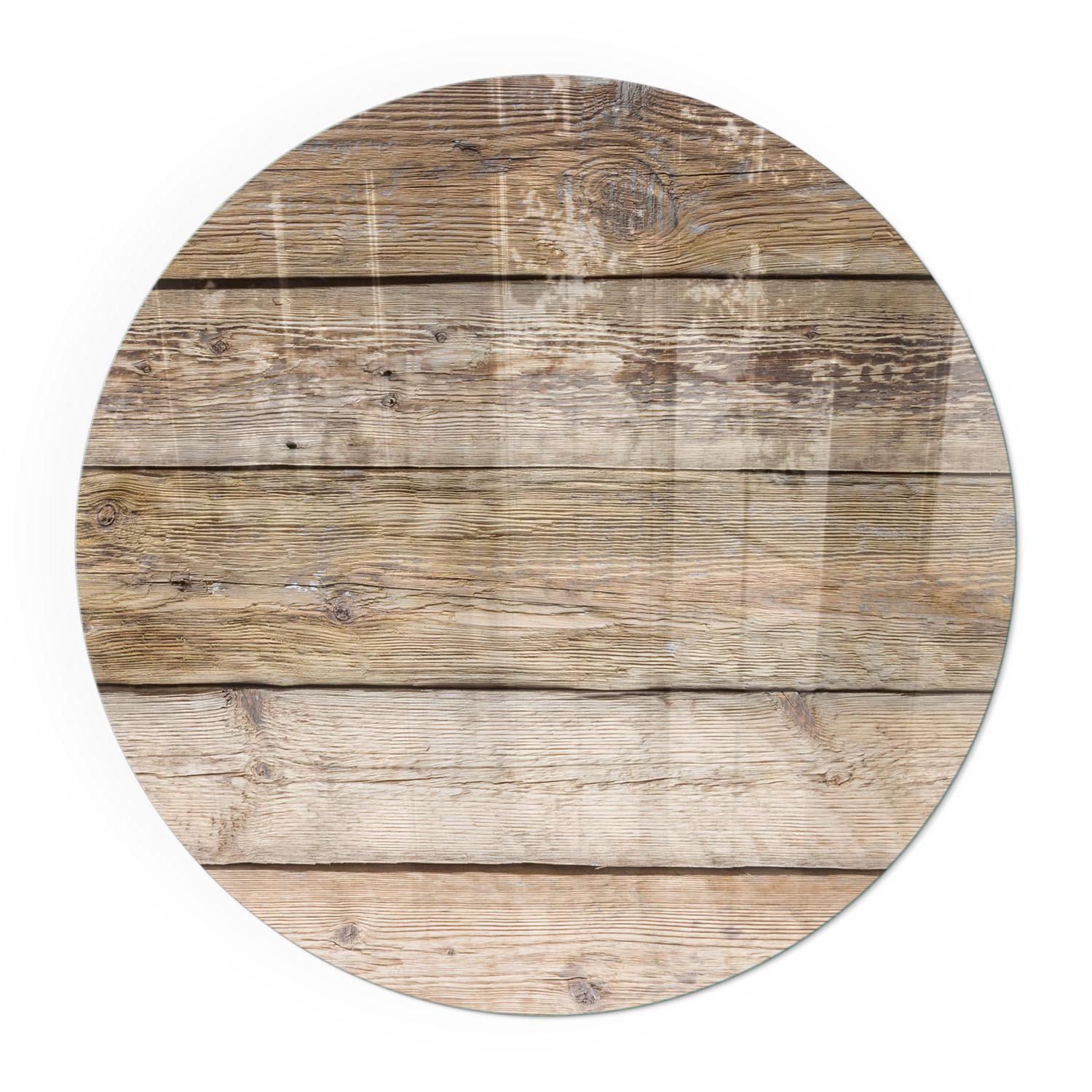 GLASPLATTE für Kamin Ø 80 cm - Beige, Glas (80/80/0.4cm) - TULUP