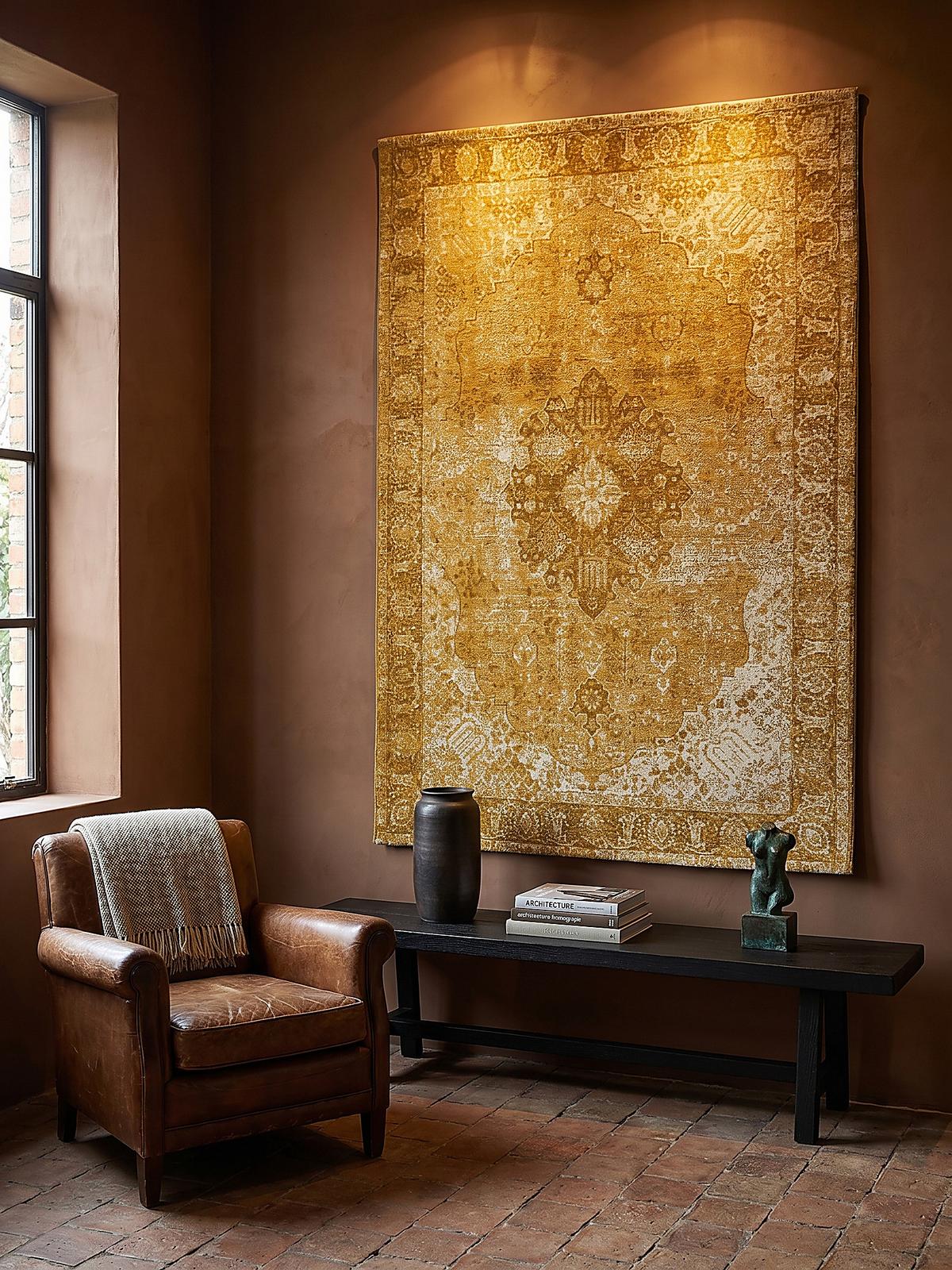 TEPPICH COQUET, im Vintage-Stil, Senfgelb, 120 x 170 cm - Gelb, Textil (170/120cm) - KADIMA DESIGN