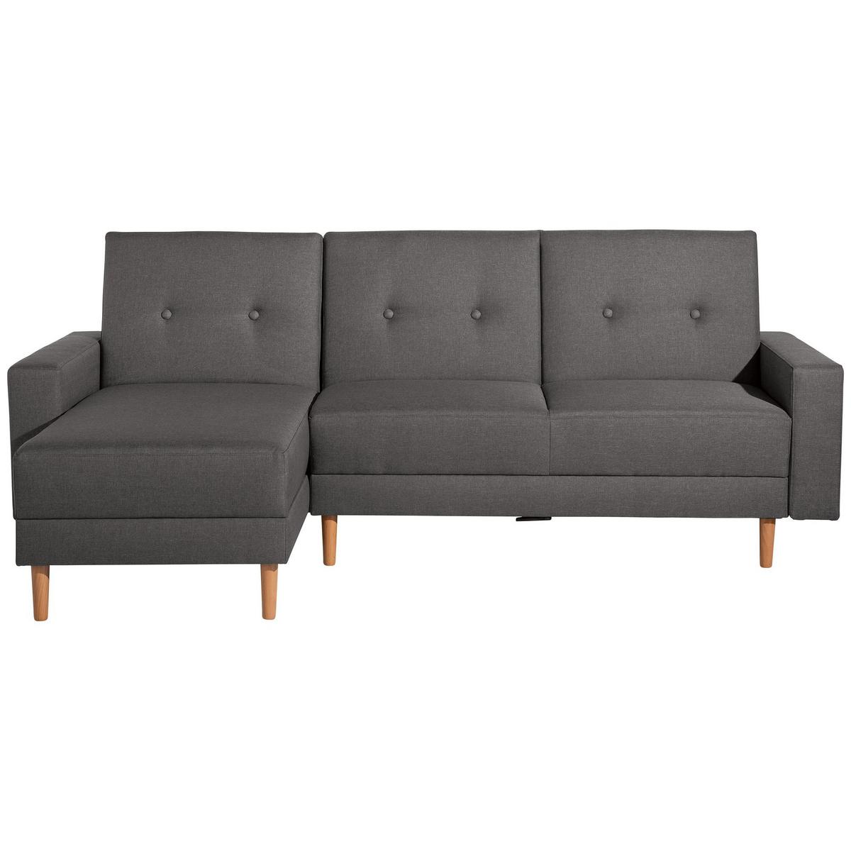 FUNKTIONSSOFA mit Hocker Kattie Flachgewebe anthrazit - Anthrazit, Kunststoff (144/230cm) - 58aufmkessel