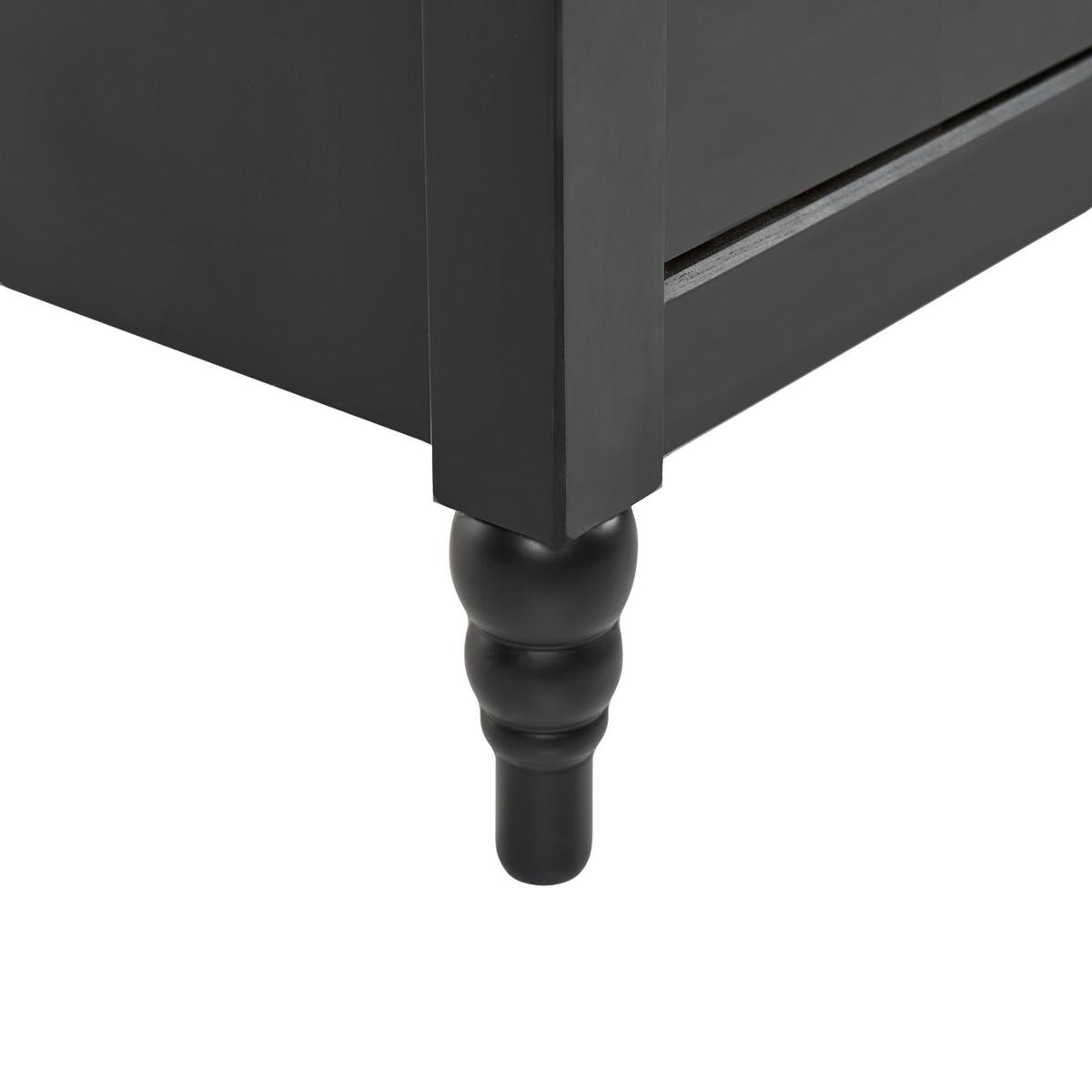 NACHTTISCH mit 2 Schubladen Kiefernholz Schwarz Shillington - Schwarz, Holz (35/46/52cm) - Beliani