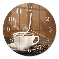 WANDUHR aus Glas Ø30 cm - Kaffee - Braun, Glas (30/30/0.4cm) - TULUP