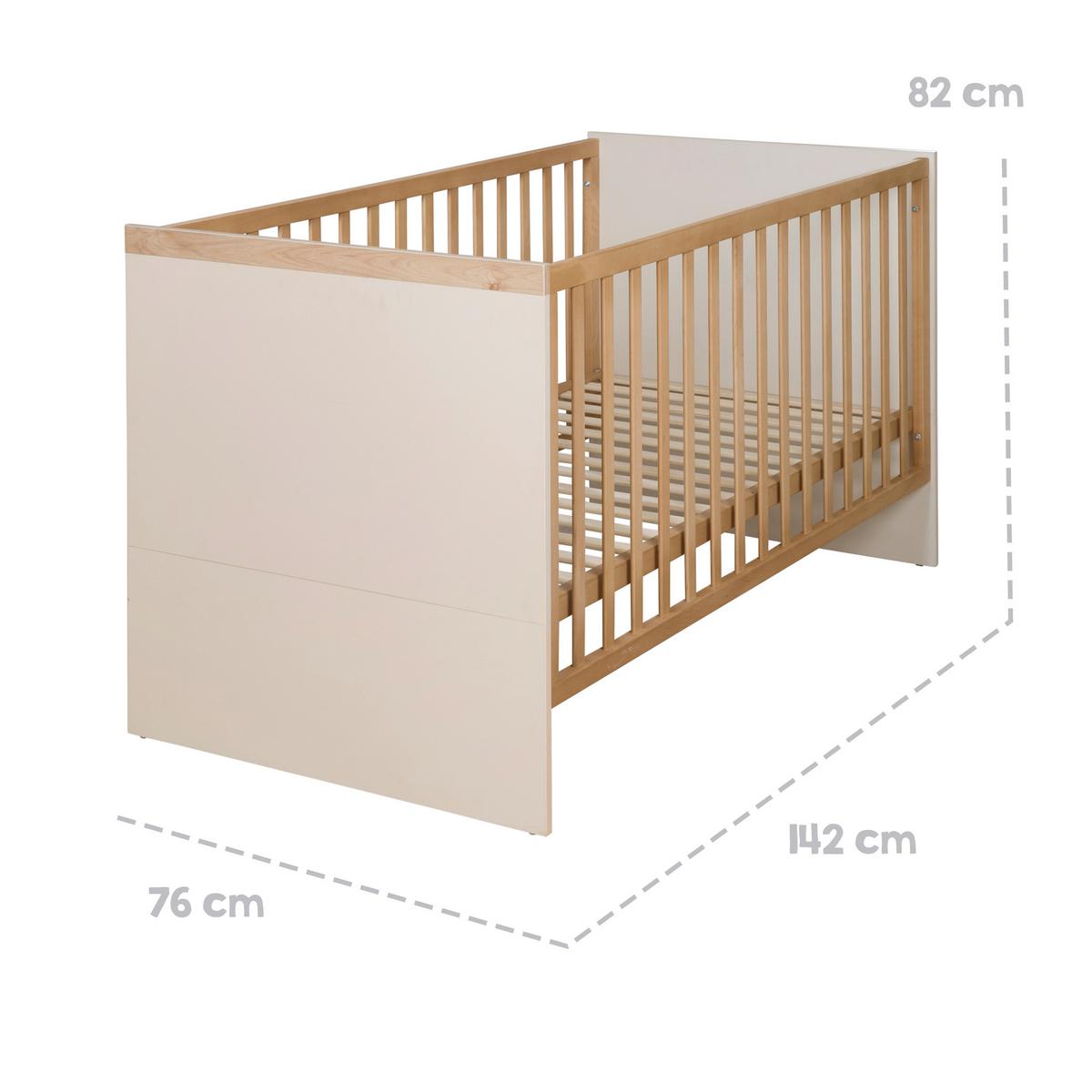 BABYZIMMER SET Jil 3-teilig - Kastanienfarben/Kaschmir, Holz/Holzwerkstoff (138/200/55cm) - Roba