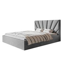 BETT 90x200 - Polsterbett mit Bettkasten und Metallrahmen - Modern Betten - Weicher Jasminstoff - Kollektion Denver, grau - Grau, Holz/Textil (90/200cm) - Alpi-Möbel