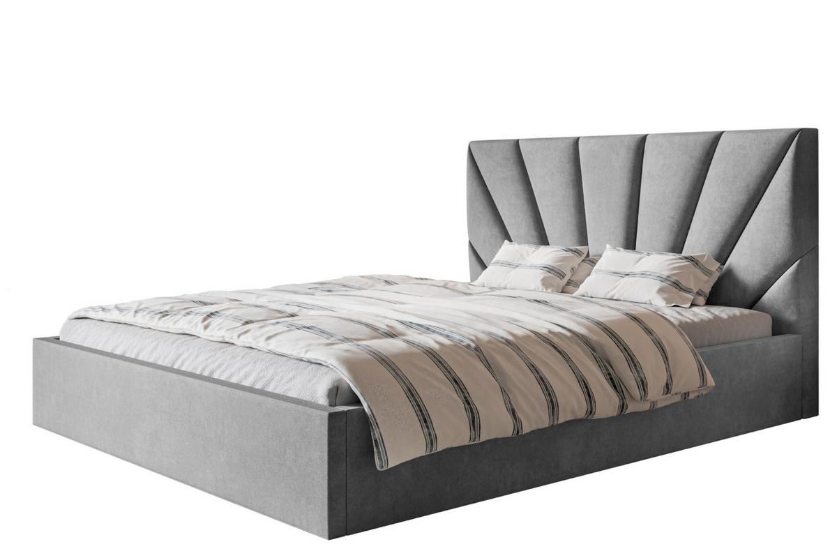 BETT 160x200 - Polsterbett mit Bettkasten und Holzrahmen - Modern Betten - Weicher Jasminstoff - Kollektion Denver, grau - Grau, Holz/Textil (160/200cm) - Alpi-Möbel