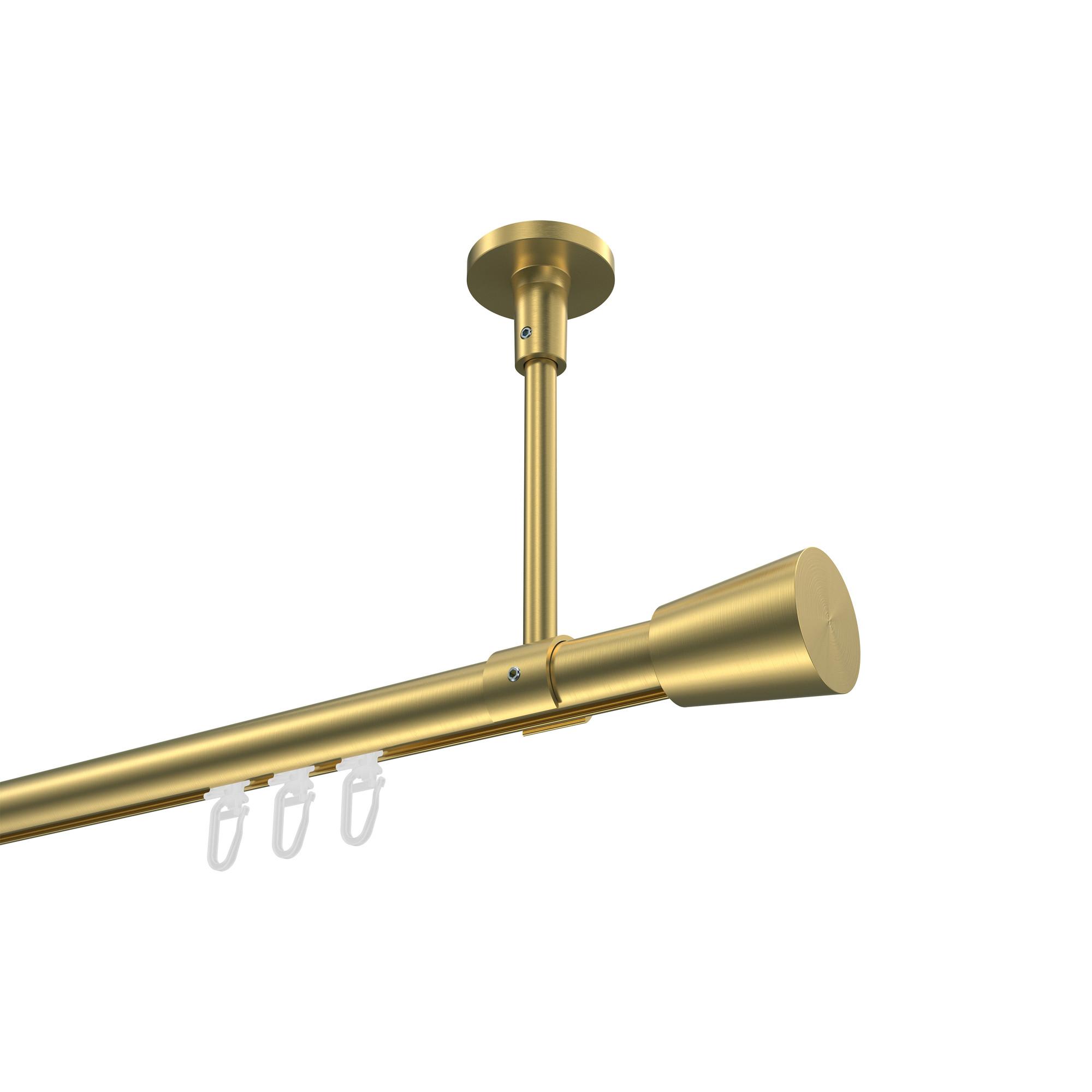 GARDINENSTANGE INNENLAUF Sonette Sitra 140 cm, 1-läufig, 20 mm Ø Messing-Optik - Messingfarben, Metall (140cm) - INTERDECO