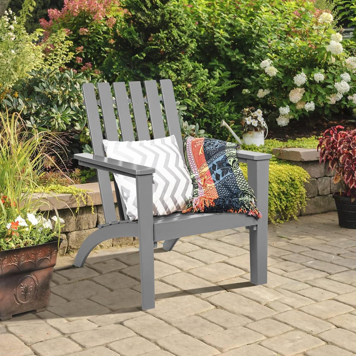 STUHL Grau - Grau, Holz (73/86/67.5cm) - COSTWAY