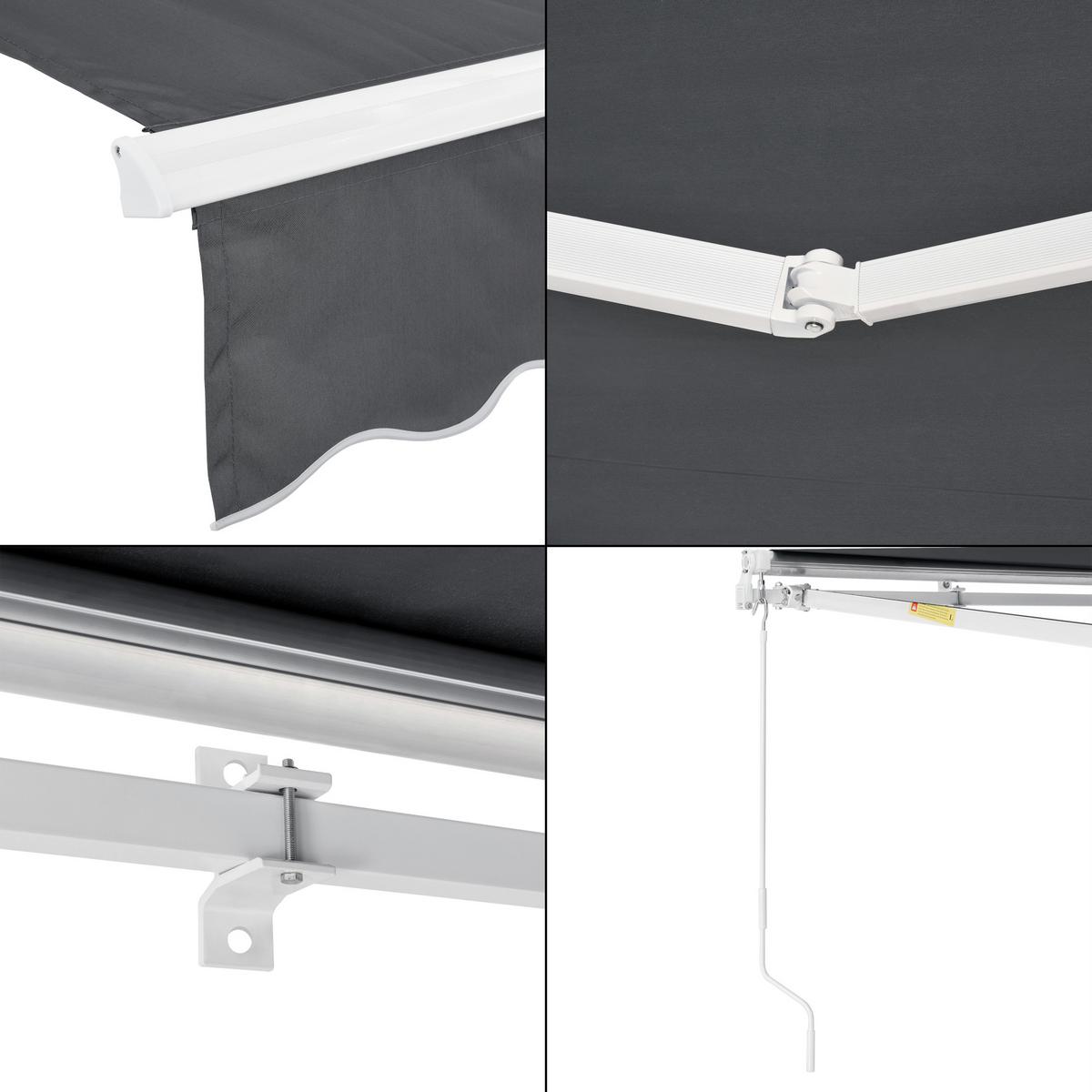 GELENKARMMARKISE Bitonto - Dunkelgrau, Textil/Metall (300/0.1/250cm) - [en.casa]