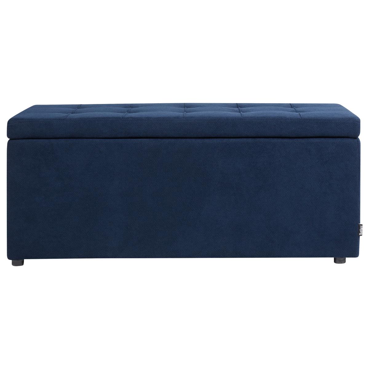 OTTOMANE mit Stauraum Stoff Marineblau Orem - Hellblau, Textil (100/42/40cm) - Beliani
