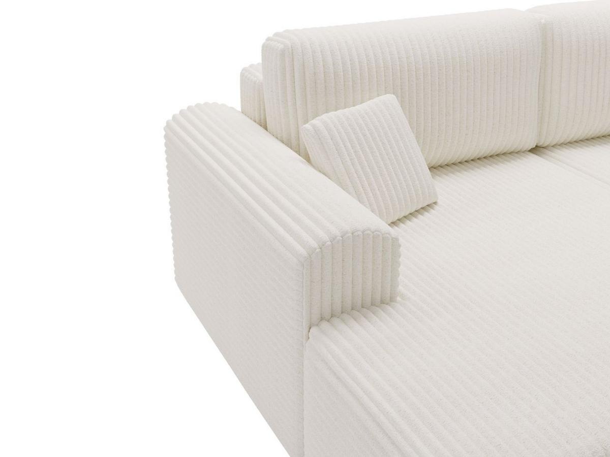 ECKSOFA Belvio Creme Links - Creme/Schwarz, Holz/Textil (257/177cm) - Graingold
