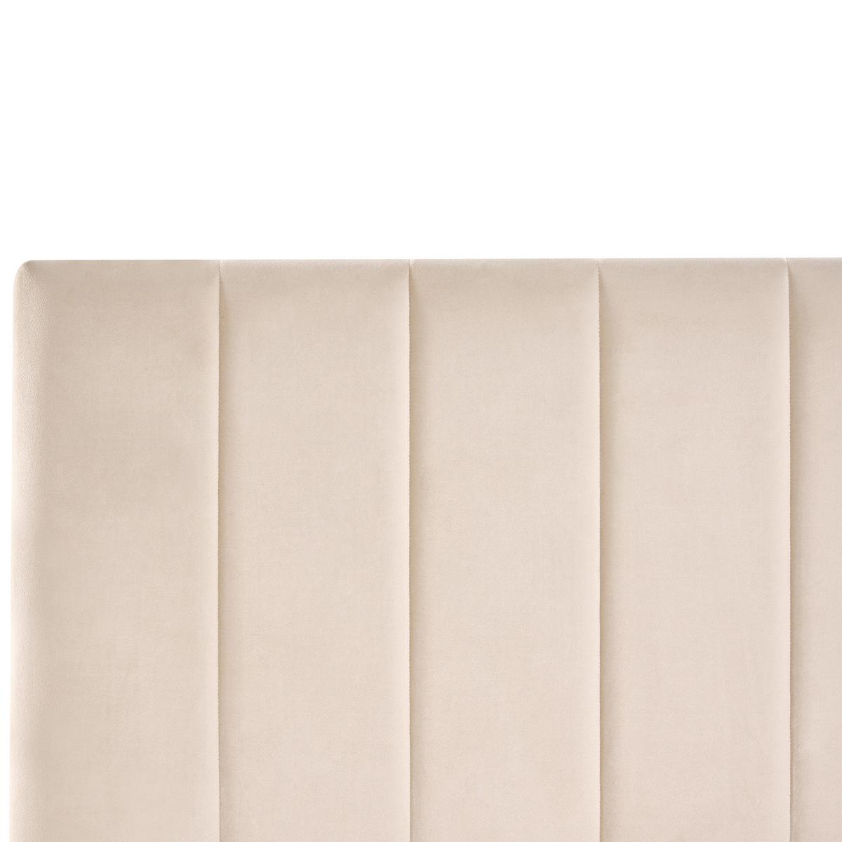 BETT mit Schubladen 160/200 cm Samtstoff Beige Lonzac - Beige, Textil (160/200cm) - Beliani